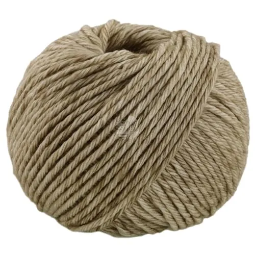 LANA GROSSA Vintage Chunky | Merinoklassiker mit Ton in Ton Farbeffekt | Handstrickgarn aus 100% Schurwolle (Merino) | 50g Wolle zum Stricken & Häkeln | 80m Garn FB 1 Beige/Khaki