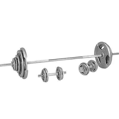 GORILLA SPORTS Hantel-Set 100kg - Vielseitiges Oberkörpertraining - Hantelset 100 kg aus Gusseisen für effektives Oberkörpertraining. Ideal für Zuhause, mit 18 Hantelscheiben und Langhantelstange für individuelle Anpassungen.