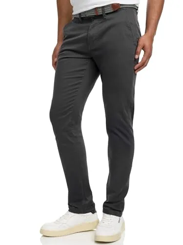 Indicode Chinohose Eary - Bequeme Wanderhose mit Gürtel - Wanderhosen aus elastischer Baumwoll-Qualität für optimalen Komfort und Bewegungsfreiheit, inklusive Gürtel für perfekten Sitz.