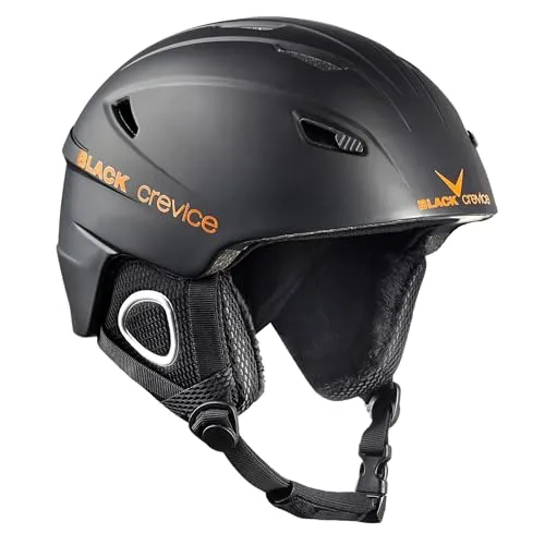Black Crevice Skihelm Kitzbühel, schwarz/orange, XS - Skihelme & Snowboardhelme mit optimaler Anpassung dank verstellbarem Kinnband und durchdachtem Belüftungssystem für höchsten Tragekomfort und Sicherheit.