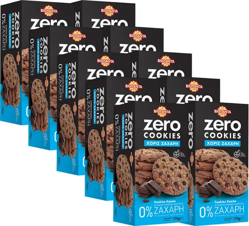 Doppelkekse Kekse mit Kakao und dunklen Schokostückchen ohne Zucker 1700g aus GR