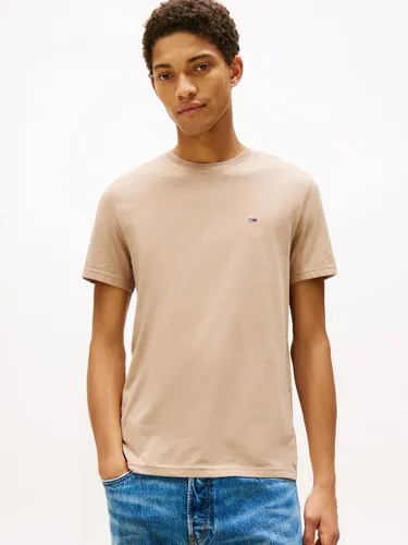 Tommy Jeans Herren T-Shirt Kurzarm Tee – Beige (Coastal Taupe Htr) - Herren-Shirts mit lässigem Design und angenehmem Baumwoll-Komfort, ideal für Lounge-Looks oder als Geschenk. Zeitlos und locker geschnitten, perfekt für Streetwear-Fans.