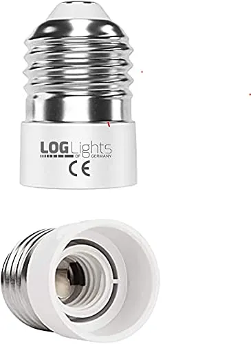 LOG Lights of Germany E27 Sockel Adapter auf E14 Fassung Converter Schraubgewinde LED