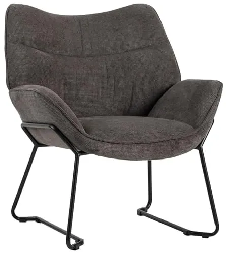 MR.DEKO Loungesessel Aliano – eleganter Relaxsessel in grau - Stylischer Relaxsessel für Ihr Zuhause: Der Aliano vereint modernen Komfort mit zeitloser Eleganz. Ideal für Wohnzimmer oder Homeoffice – schnell montiert und belastbar bis 125 kg.