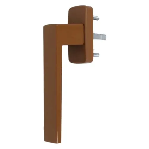 Aluminium Fenstergriff Quadrat, Farbe:Braun RAL 8008, Stiftlänge:30mm