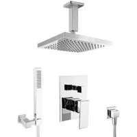 PaulGurkes Unterputz Duschset mit Regendusche und Armatur - Hochwertiges Duschsystem mit massiver Messingarmatur und 20x20 cm Kopfbrause. Ideal für komfortable Duscherlebnisse und einfache Montage ohne zusätzliche Bauteile.
