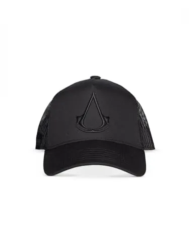 Assassin's Creed Logo Unisex Cap schwarz - Stylische Truckercap für Fans, gefertigt aus 50% Baumwolle und 50% Polyester. Hoher Tragekomfort und ideal als Geschenk. Entdecke weiteres Fan-Merch von EMP!