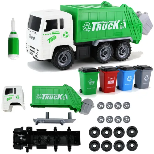 Toi-Toys Müllwagen mit Mülltonnen