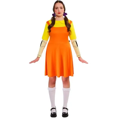 Rubies Offiziel Squid Game Classic Girl Doll Erwachsenekostüm, Verkleidung für Erwachsenen