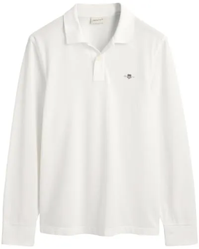 Gant Poloshirt REG SHIELD LS PIQUE RUGGER mit Logotickerei - Herren-Shirt aus 100% Baumwolle, ideal für den lässigen Look. Mit hochwertiger Logotickerei auf der Brust und bequemem Polokragen.