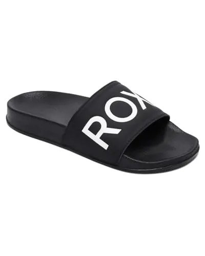 Roxy Damen SLIPPY Badeschuhe - Schwarz (Black Fg Bfg), 41 EU - Dusch- & Badeschuhe für Damen, bequem und stylisch mit rutschfester Gummisohle für sicheren Halt am Pool oder Strand.
