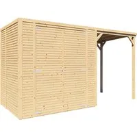 Gartenhaus Bertilo Cubico 2 Plus Fineline Rhombusprofil 373 x 170 cm - Gartenhaus mit modernem Flachdach und hochwertigem Rhombusprofil, ideal für die stilvolle Aufbewahrung im Garten.