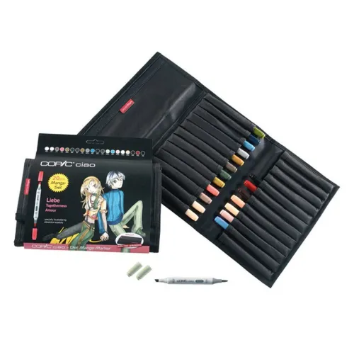 COPIC Marker Wallet Set - Liebe - 20 Stück - Schreibutensilien, hochwertiges Marker-Set mit 20 Farben für kreative Projekte und Zeichnungen.