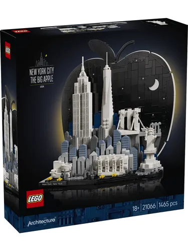 LEGO® Architecture 21066 - New York City – The Big Apple - Vollständiges Set für Architektur-Enthusiasten. Mit 1465 Teilen und detaillierter Nachbildung der Stadt bietet es ein kreatives Bauvergnügen für Erwachsene ab 18 Jahren.