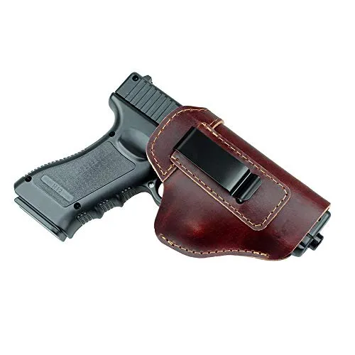 Gexgune Jagdholster Pistolenhalfter aus Leder für G1ock 17 19 21 23 26 Beretta 92 S.ig S-auer P226 SP2022 Taktische verborgene IWB (Braun)