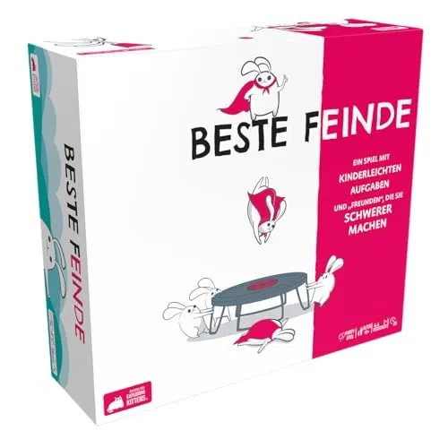 Exploding Kittens Beste Feinde - Lustiges Partyspiel für 2+ Spieler - Gesellschaftsspiel mit witzigen Herausforderungen und unerwarteten Wendungen, ideal für gesellige Abende. Spaß garantiert in nur 20 Minuten!