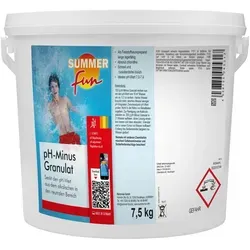 Summer Fun pH-minus Granulat 7,5 kg - Poolzubehör zur einfachen Senkung des pH-Werts im Schwimmwasser, sorgt für optimale Wasserqualität und maximale Wirkung von Pflegeprodukten.