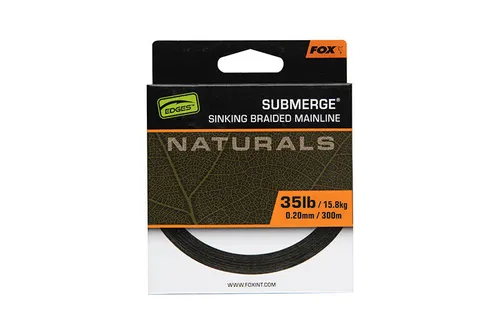 Fox Naturals Submerge Sinking Braided Mainline 35lb - 300m - Angelschnüre, sinkende geflochtene Schnur für optimale Wurfweite und hervorragende Abriebfestigkeit.