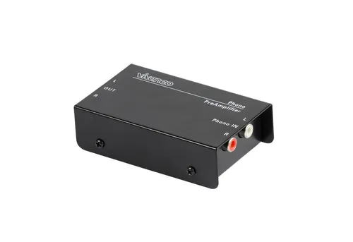 Vivanco Phono Vorverstärker für Plattenspieler - Kabel für analoge Musiksammlungen, wandelt Phono-Signale in Hochpegelsignale, ideal für HiFi-Anlagen und PC-Digitalisierung.