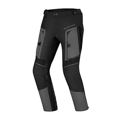 SHIMA Motorradhose Hero 2.0 - Wasserdichte Motorrad Textilhose mit Knieprotektoren, ideal für sicheres Fahren bei allen Wetterbedingungen. Sportlicher Schnitt in Grau/Schwarz.