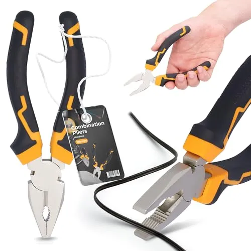 Kombinationszange Kombizange 160 mm Spitzzange Seitenschneider Kabelschneider Universalzange Cr-V Stahl Reparatur Wekzeug Gummiert Comfort-Griffen