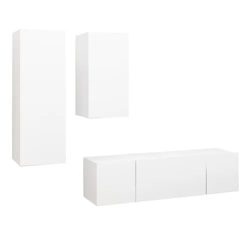 vidaXL TV-Schrank 4-tlg. Set Weiß