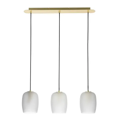 Lucande Hängeleuchte Taylan - 3-flammige dimmbare Leuchte aus Eisen und Glas - Hängeleuchte im modernen Design mit stilvollen Messing- und sandweißen Akzenten, ideal für gemütliche Akzentbeleuchtung im Innenbereich.