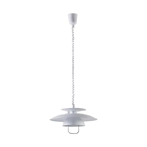 Lindby Esstisch Pendelleuchte - Höhenverstellbare Hängelampe in Weiß - Stilvolle Hängelampe für Esszimmer und Küche, höhenverstellbar von 70-150 cm. Trendiger skandinavischer Retro-Look mit flexiblem Design für jeden Tisch.