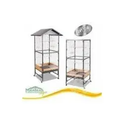 Vogelvoliere Villa CASA I Antik - Vogelkäfige mit großzügigem Platzangebot für Ihre gefiederten Freunde, inklusive Anflugklappen und Acrylschmutzschutz für einfaches Reinigen.