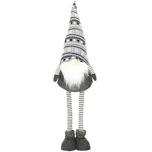 SPRINGOS Weihnachtszwerg Deko-Figur 54-86 cm Höhenverstellbar Zipfelmütze