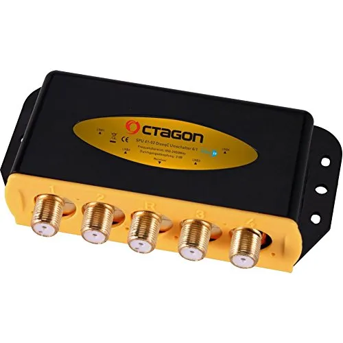 Octagon Diseqc 4/1 Switch - Multischalter für den Empfang von bis zu 4 Satelliten, ermöglicht flexibles Fernsehen ohne Umstecken.