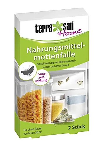 Terrasan Home Nahrungsmittelmottenfalle, Ermittlung von Nahrungsmittelmotten und deren Larven, Mottenfalle mit 3 Monaten Wirkung, 2 Stück