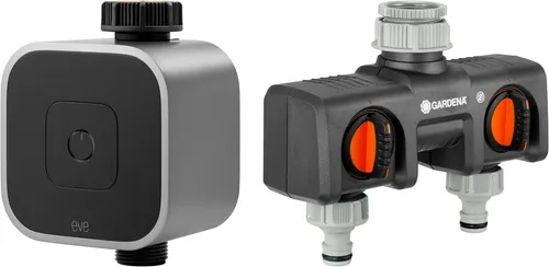 EVE Bewässerungscomputer Aqua (HomeKit) - Bewässerungssystem mit App-Steuerung, unterstützt bis zu 7 Bewässerungszeiten und kompatibel mit Apple HomeKit für smartes Gärtnern.