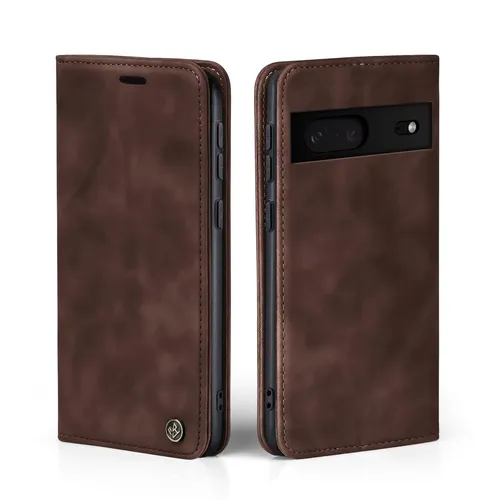 Handy Hülle für Google Pixel 7 Klapp Magnet Smartphone Cover Case Braun