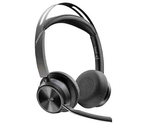 Poly Voyager Focus 2 USB-C Stereo-Headset - Headset & Mikrofon mit aktiver Geräuschunterdrückung und 19 Stunden Akku für ungestörte Gespräche und Musikgenuss.
