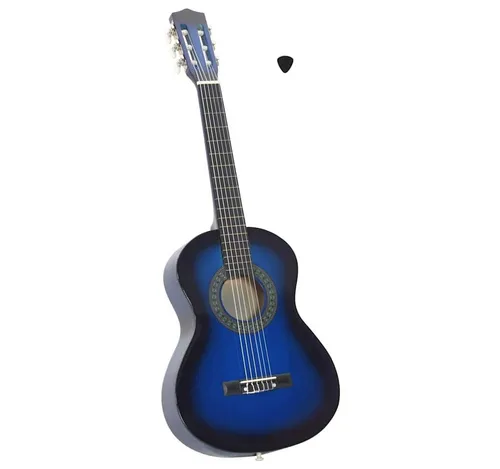 vidaXL Klassikgitarre für Anfänger und Kinder Blau 1/2 34