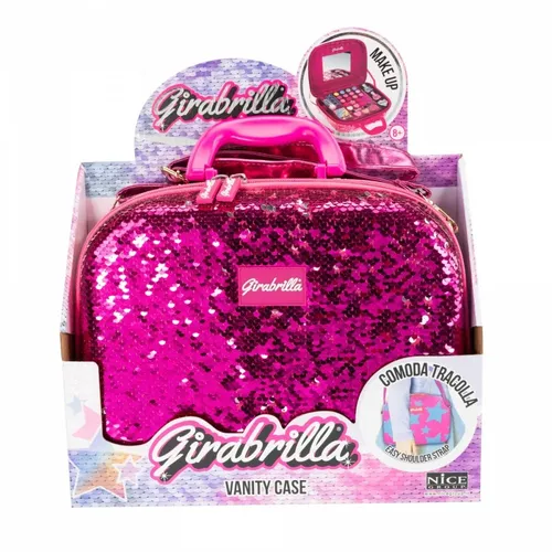 Make up suitcase Girabrilla pink and silver NICE 8032642931994