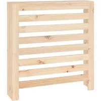 vidaXL Heizkörperverkleidung aus Kiefernholz - Braun, 79,5x19x84 cm - Zubehör für Klima & Heizen, dekorativ und funktional mit zusätzlicher Ablagefläche aus massivem Kiefernholz im modernen Lamellen-Design.