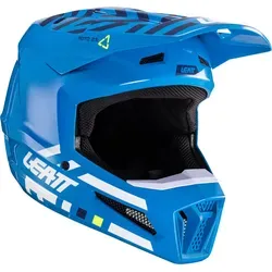 Leatt 2.5 Cyan Motocrosshelm - Blau/Weiß - XL - Motorradhelm mit innovativer 360°-Turbinen-Technologie zur Reduzierung von Hirnverletzungen und maximaler Sicherheit bei Stürzen. Ideal für jeden Motocross-Fahrer!