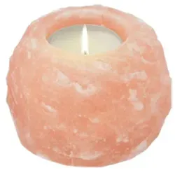 Salzkristall Teelichthalter ROCK, ca. 400 g in orange von Wagner Life
