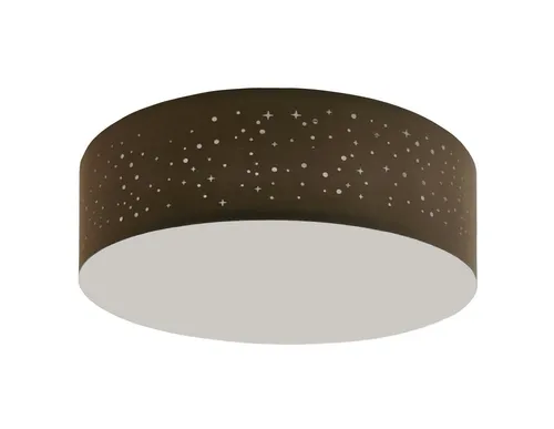 TRANGO LED Deckenleuchte 3138 - Sternenhimmel Stoffschirm in Braun - Lampen für jeden Raum: Die TRANGO Deckenleuchte mit 50cm Ø und Sternenhimmel-Effekt sorgt für eine angenehme Lichtverteilung und individuelle Beleuchtung durch 3x E27 Fassungen. Ideal für Wohnzimmer, Schlafzimmer oder Büro.