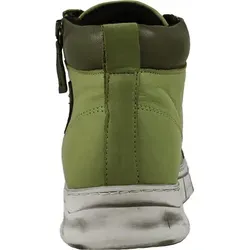 Gemini Damen Stiefelette High Top Sneaker Leder mit Reißverschluss, Größe 37 EU, Farbe Grün - Wanderschuhe mit hochwertigem Leder und praktischem Reißverschluss für einfaches An- und Ausziehen. Die herausnehmbare Innensohle bietet individuellen Komfort, ideal für modebewusste Frauen!