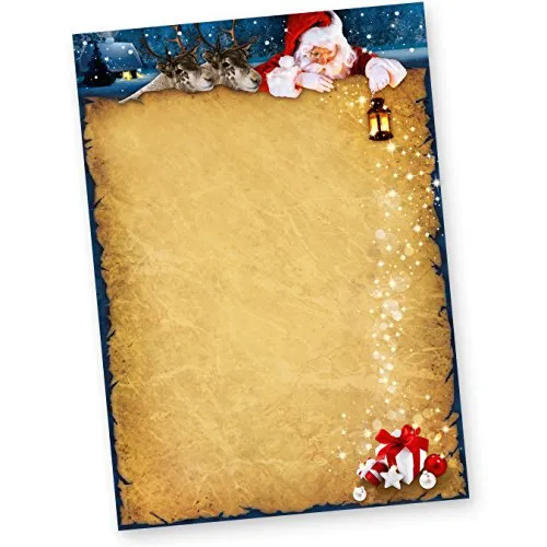 Briefpapier Weihnachten NORDPOL EXPRESS (250 Blatt) Weihnachtsbriefpapier mit Weihnachtsmann und Rentiere
