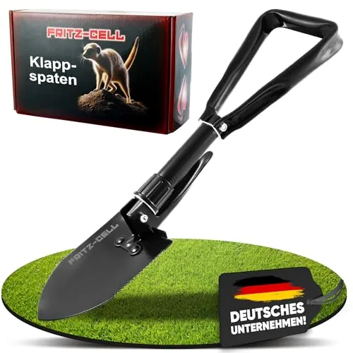 Klappspaten Fritz-Cell Bundeswehr Feldspaten Stil CC1 Mini mit Hacke und Tasche für Camping und Survival