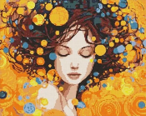 IDEYKA Diamond Painting - Ein Porträt der Eleganz mit holografischen Strasssteinen (AB) art_selena_ua nach Motiven Gustav Klimt 40х50 cm,Diamant-Kunst-Malsets für Erwachsene .DIY-Bastelsets