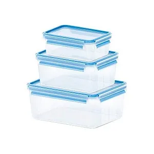 emsa Frischhaltedosen-Set CLIP & CLOSE transparent 1,0/2,3/3,7 l, 1 Set