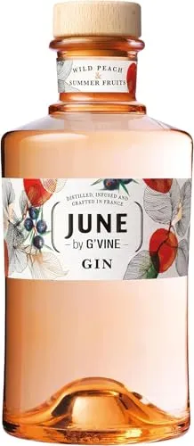 JUNE by G'Vine Gin Wild Peach & Summer Fruit 37,5% Vol. 0,7l - Exquisiter Gin-Likör mit fruchtiger Eleganz, ideal für erfrischende Drinks und Sommerabende. Perfekt für Gin & Tonic oder kreative Cocktails.