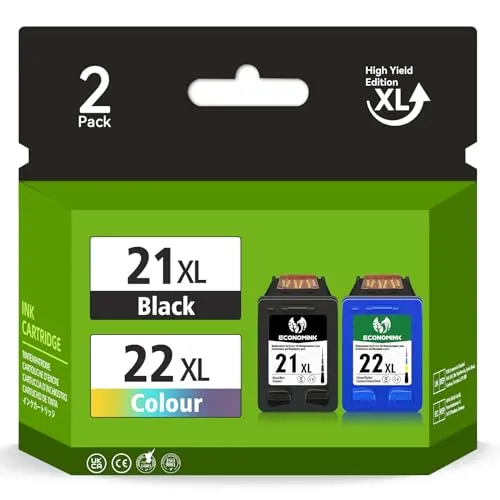 Economink 21XL 22XL Schwarz und Farbe Druckerpatronen Multipack