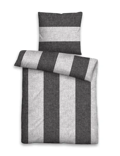 Bettwäsche BIBER titanium LB 200x135 cm grau - Hochwertige Bettwäsche aus Baumwolle in elegantem Grau, ideal für einen erholsamen Schlaf und pflegeleicht.