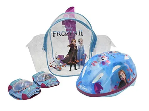 Disney Frozen II Kinder Fahrrad Schutz-Set - Fahrradhelme und Schützer-Set für Kinder, inklusive Helm (Gr. 51-55 cm), Knie- und Ellbogenschützern sowie praktischer Tragetasche, perfekt für kleine Eisköniginnen!